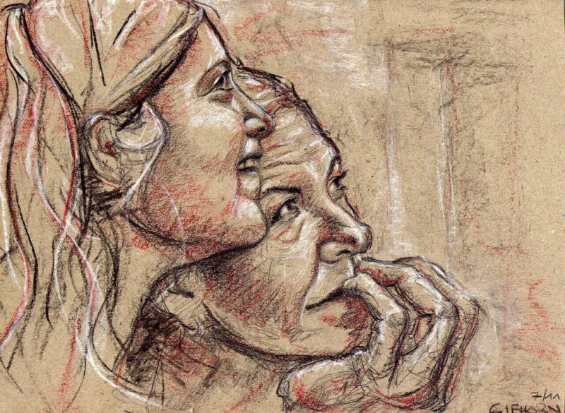 Momentaufnahme im Hof / 29,5x32 cm / 2011